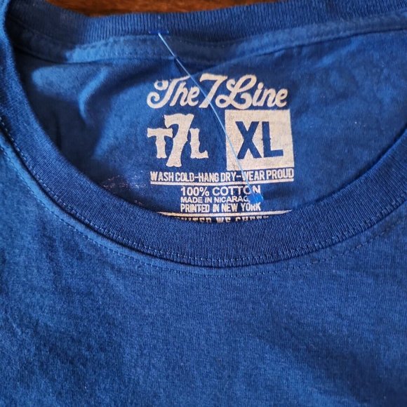 2022 Mets Citi Field SGA 7 Line XL Blue Short Sleeve Let's Go Mets HR Shirt - Picture 2 of 2